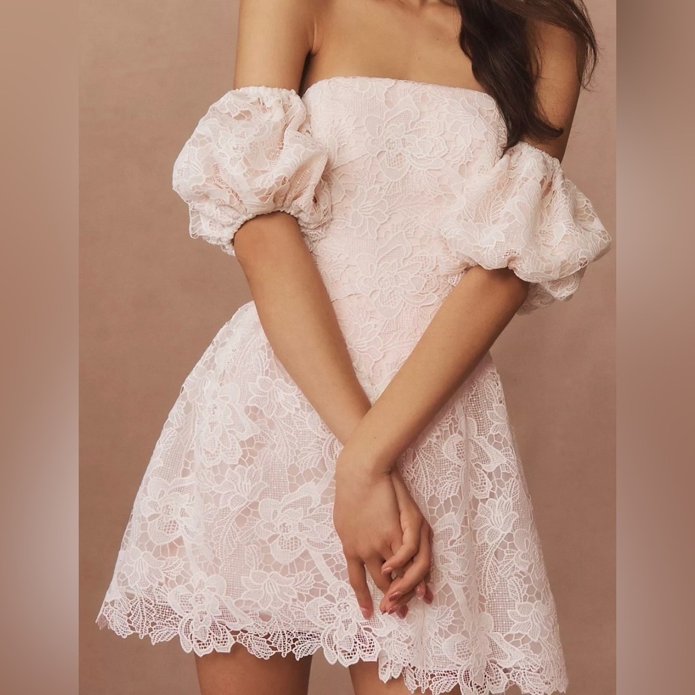 BHLDN/Anthropologie Strapless white Dress mini size 10 New
